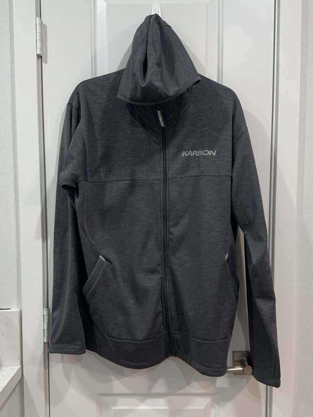 Karbon Men's Charcoal Grey Full Zip Performance Hoodie